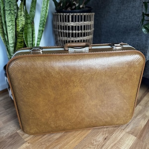 Vintage Brown Retro Hard Case Suitcase Luggage