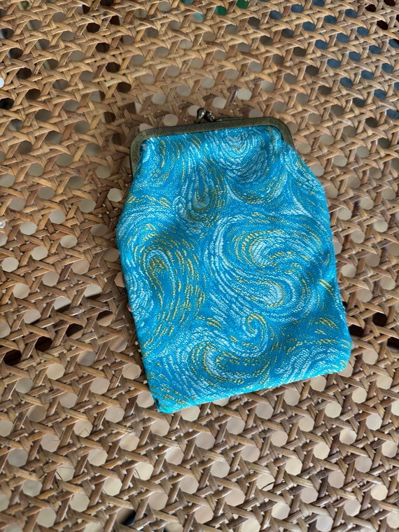 Vintage Teal Paisley Coin/Cigarette Case