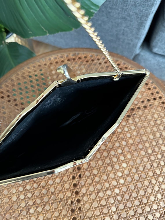 Vintage Maroon Leather Gold Hinged  Handbag - image 4