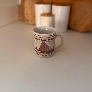 Vintage Ceramic Brown Golden Gate Bridge San Francisco Souvenir Coffee Mug