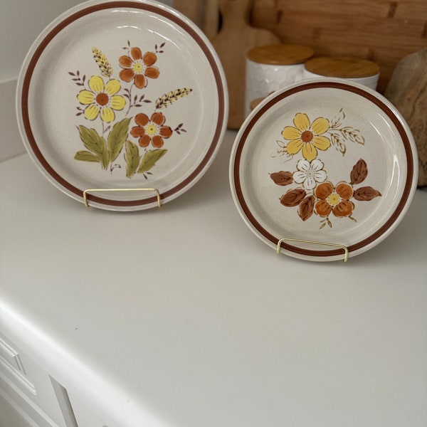 Vintage Autumn Collection Wheat Flower Dinner & Wildwood Salad Plates
