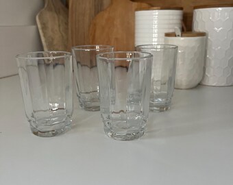 Vintage Arcoroc Clear Juice Glasses | Set of 4, 5oz Tasting Glasses