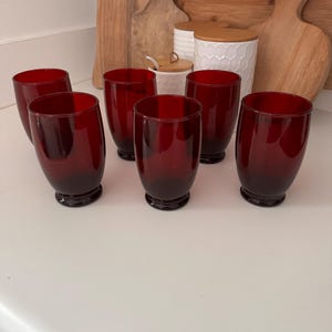 Vintage Ruby Red Anchor Hocking Royal Tumblers - Set of 6