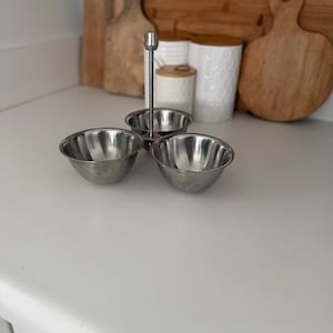 Vintage Stainless Steel Condiment Serving Caddy