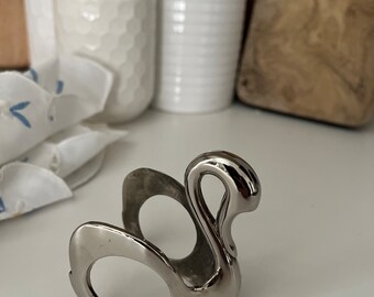 Vintage Silver Wm. A. Rogers Metal Swan Napkin Rings Set of 2