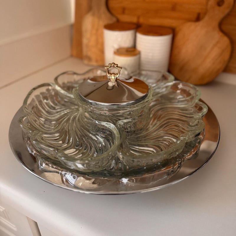 Kromex Glass Lazy Susan - Etsy