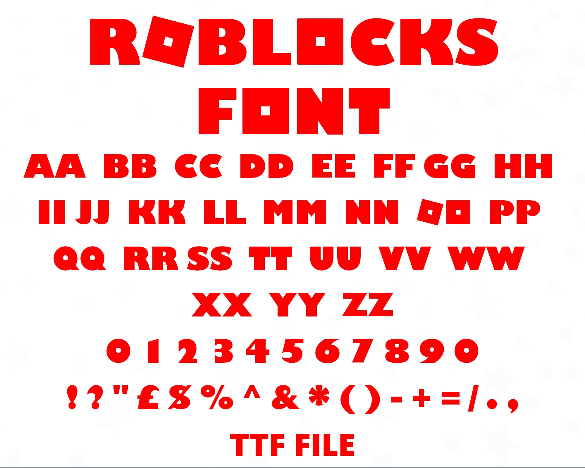 Roblox Letters number symbol character logo SVG digital file Alphabet  Cricut PNG