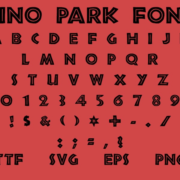 Dino Park Font | ttf | svg | eps | png | cricut | silhouette | word | crafting