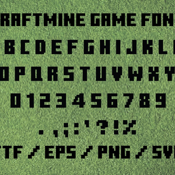 Craftmine Game Font | ttf | svg | eps | png | cricut | silhouette | word | crafting