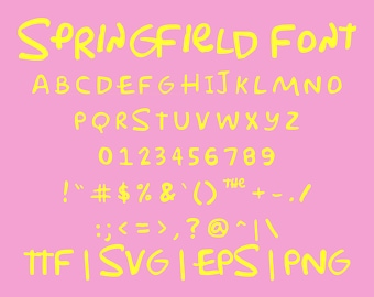 Springfield Font | ttf | svg | eps | png | cricut | silhouette | word | crafting