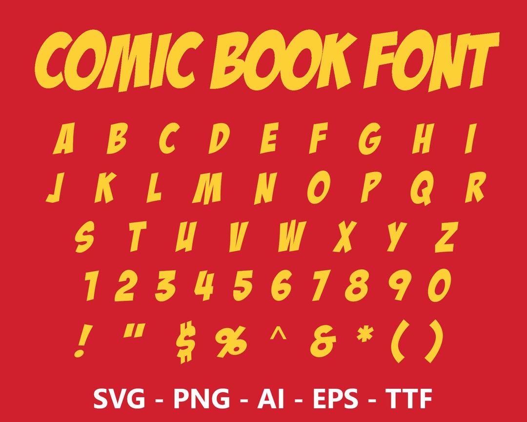 Fuente de cómic / ttf / svg / eps / png / cricut / silueta / palabra ...