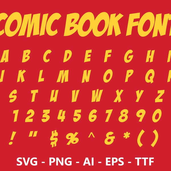 Comic book  Font | ttf | svg | eps | png | cricut | silhouette | word | crafting