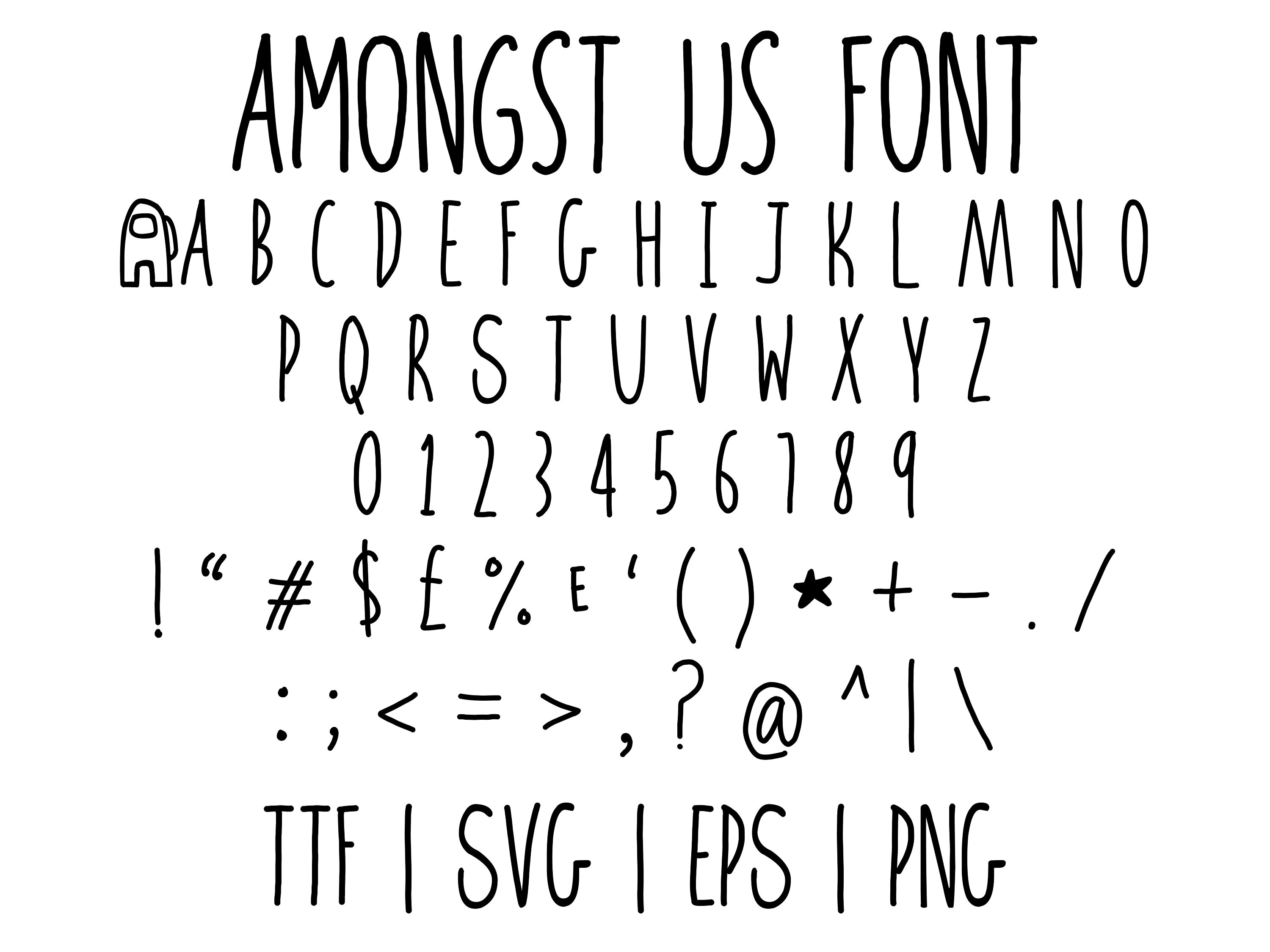 Amongst Us Font ttf svg eps png cricut silhouette -  Portugal