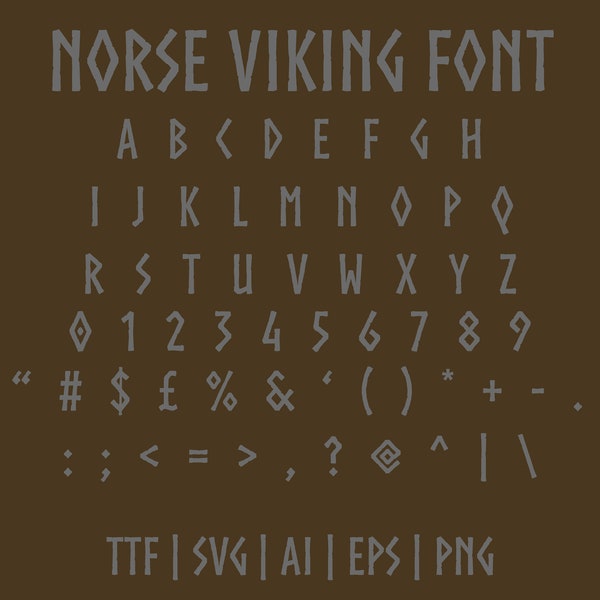 Norse Viking Font | ttf | svg | eps | png | cricut | silhouette | word | crafting