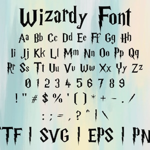 Wizardy Font | ttf | svg | eps | png | cricut | silhouette | word | crafting