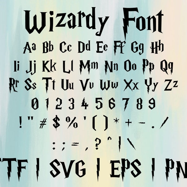 Wizardy Font | ttf | svg | eps | png | cricut | silhouette | word | crafting