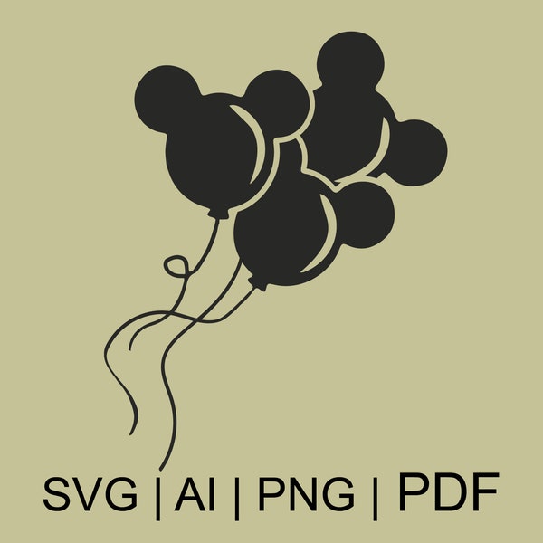 Dismania Mickey Balloons  | svg | pdf | png | cricut | silhouette | crafting