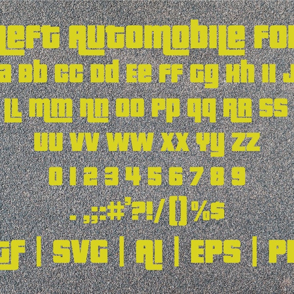 Theft Automobile Font | ttf | svg | eps | png | cricut | silhouette | word | crafting