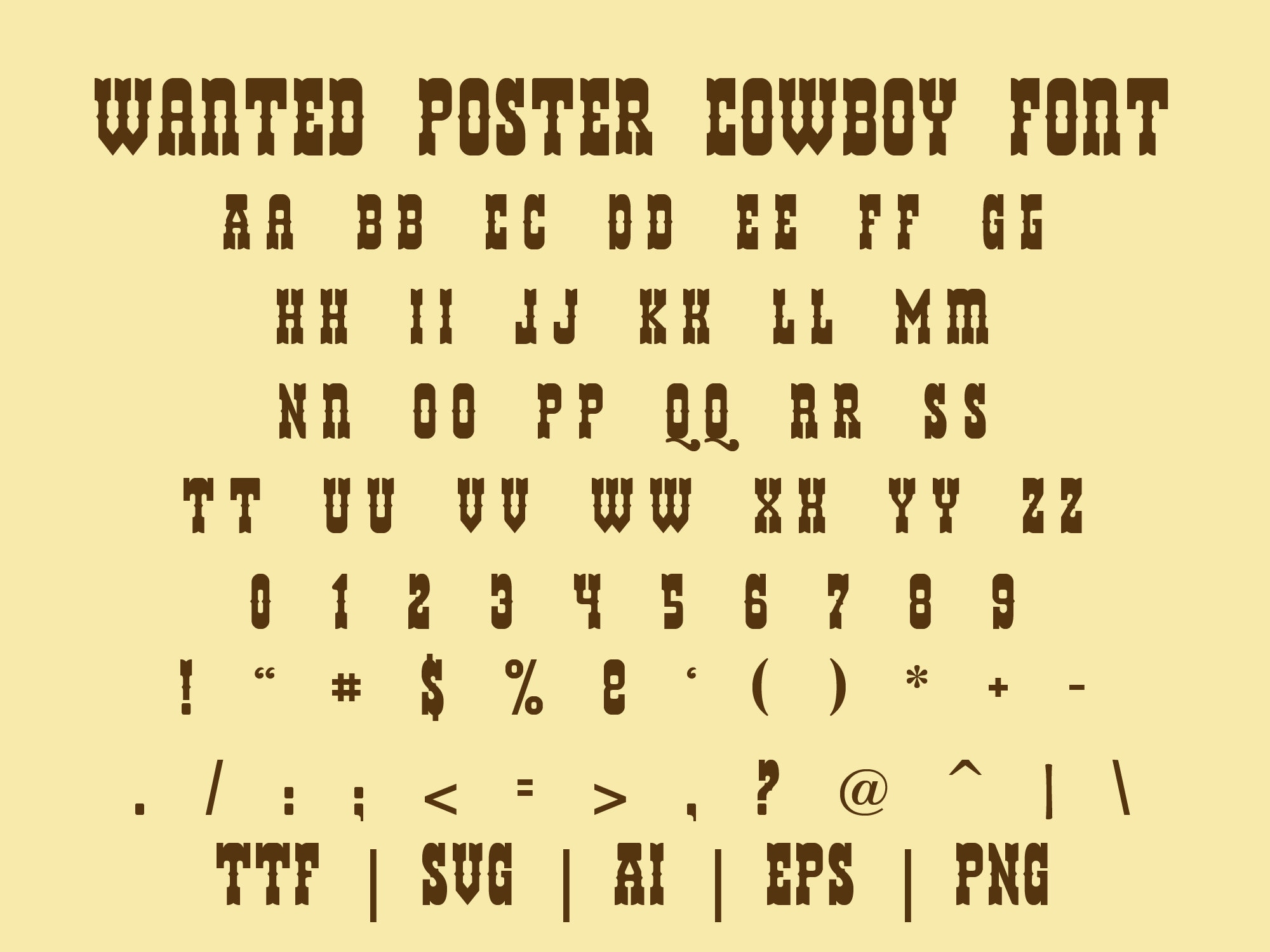 Wanted Poster Font Cowboy Western Font Ttf Svg Eps Etsy Singapore