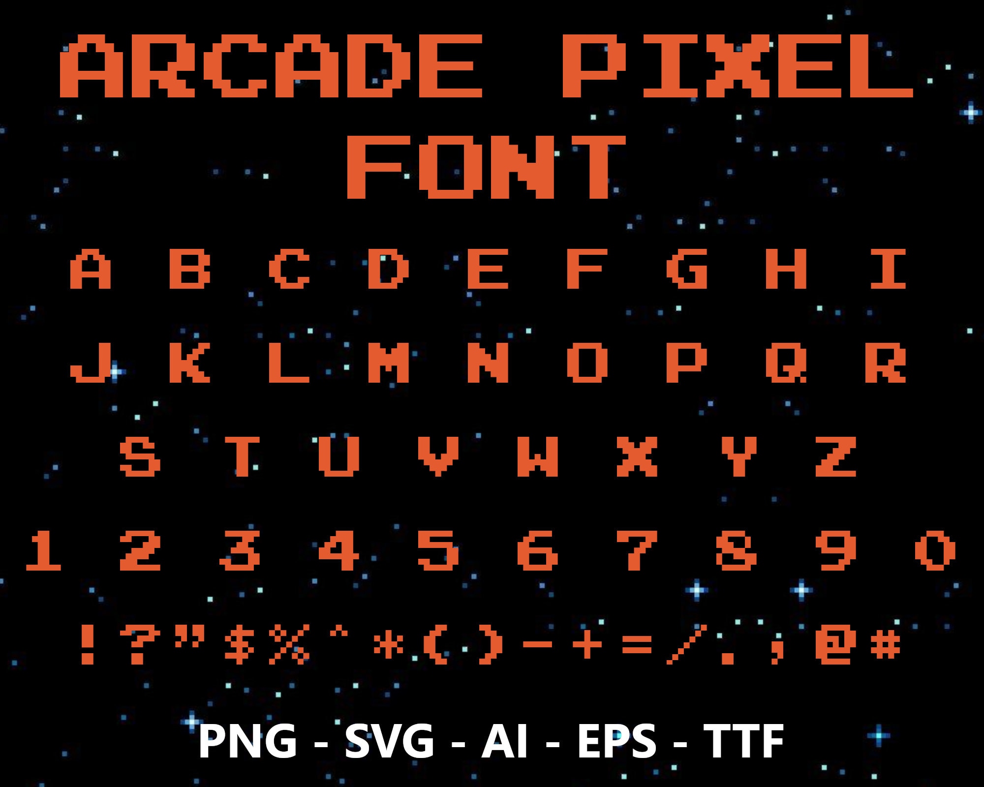 Arcade Pixel Font Ttf Svg Eps Png Cricut Etsy New Zealand