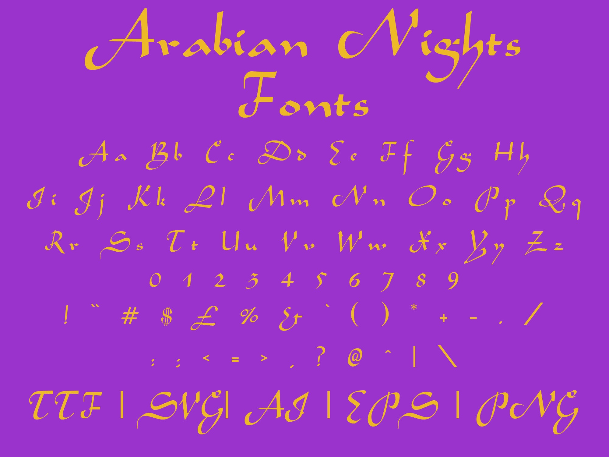 Arabian Nights Font Ttf Svg Eps Png Cricut Etsy Australia
