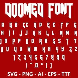 Doomed Font | ttf | svg | eps | png | cricut | silhouette | word | crafting