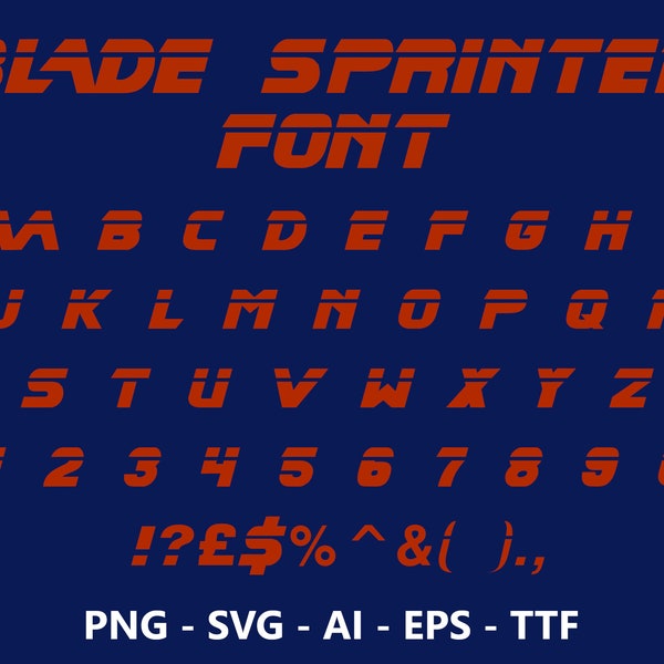 Blade Sprinter Font | ttf | svg | eps | png | cricut | silhouette | word | crafting