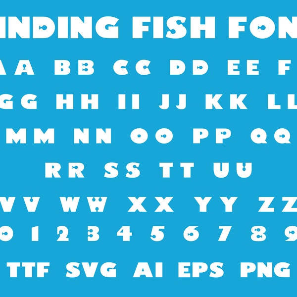 Finding Fish Font | ttf | svg | eps | png | cricut | silhouette | word | crafting