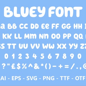 Bluey Font Ttf Svg Eps Png Cricut Silhouette - Etsy Bluey Font Ttf Svg Eps Png Cricut Silhouette - Etsy
