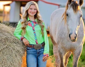 Westernhemd Für Mädchen – Bestickt, Mit Fransen, Cowgirl-Look (Größen 110–160)
