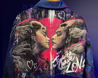 Hand-painted denim jacket, MADE TO ORDER, Customized jacket painting, Custom painting, Custom clothing, Personalized items