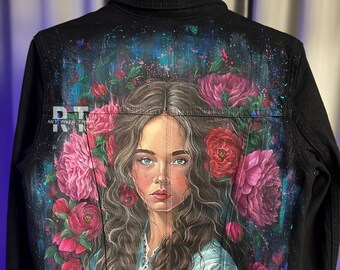 Hand-painted denim jacket, Customized jacket painting, Custom painting, Custom clothing, Personalized items