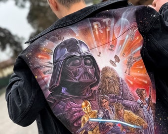 STAR WARS Hand-painted denim jacket, Customized jacket painting, Custom painting, Custom clothing, Personalized items