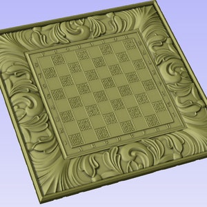 Elegant schaakbord 3D Model STL voor CNC Router of 3D-printen schaak schaakbord