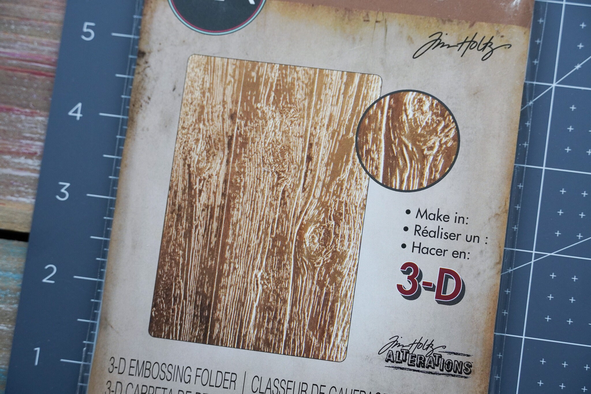 Tim Holtz Wood Embossing Folder Wood Grain Embossing Lumber Etsy