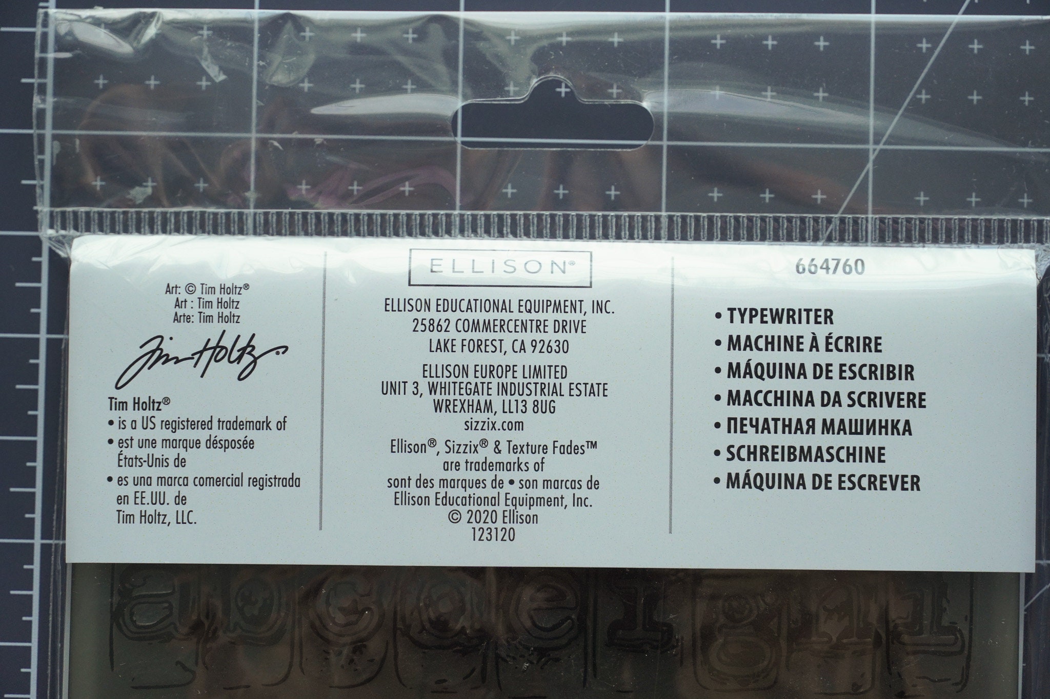 Tim Holtz Embossing Folder, Typewriter Texture, Embossing, Scrapbook