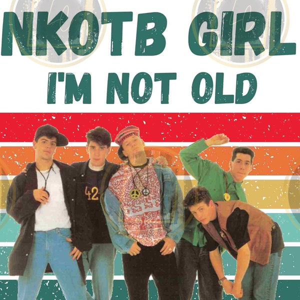 NKOTB Png, The Mixtape Tour PNG, New Kids On The Block Digital Design, 80's 90's NKOTB Png, I'm not old I'm vintage png