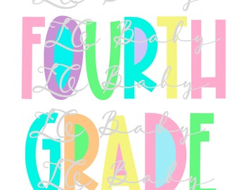 bright back to school fourth grade, bright Back To School png, fourth grade png, fourth grade  digital design, fourth grade teacher png