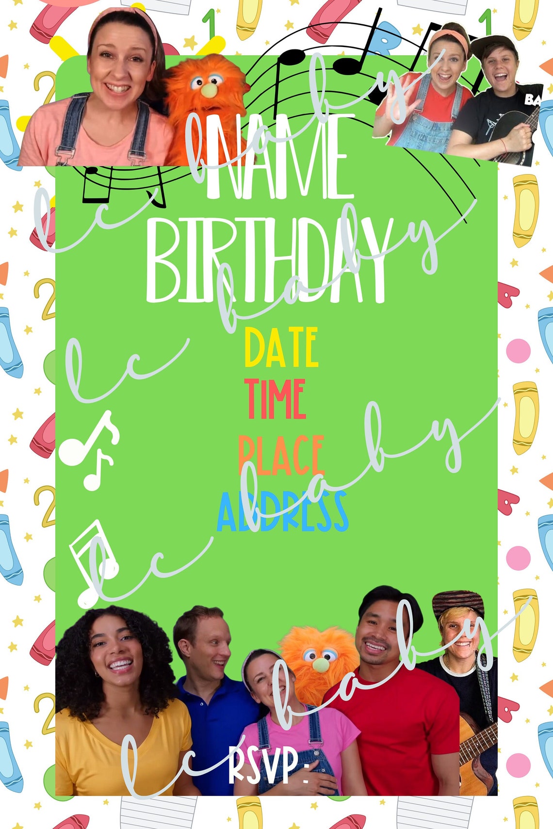 Ms. Rachel Customizable Invitation, Ms. Rachel First Birthday, Ms ...