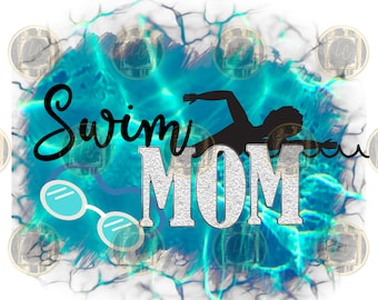 Swim mom png, archivo de sublimación, camiseta de mamá del equipo de natación png, camiseta del equipo de natación png