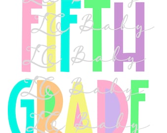 bright back to school fifth grade, bright Back To School png, fifth grade png, fifth grade  digital design, fifth grade teacher png