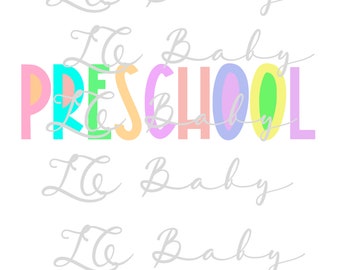 bright back to school preschool, bright Back To School png, preschool png, preschool  digital design, preschool teacher png