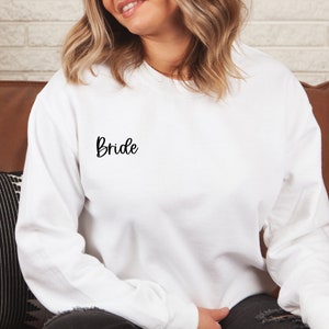 Bride embroidered sweater, bride to be gift, bride gift,  embroidered sweater, gift for bride, bachelorette party gift