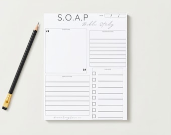 S.O.A.P Bible Study Notepad - Printed + Shipped - 6x7.75in