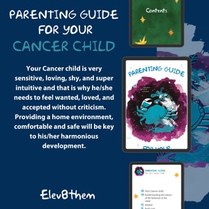 Guia parental para seu filho com câncer - Presentes de astrologia - Astrologia - Mapa de nascimento - Novo bebê - Presente de dia das mães - Presente de Natal