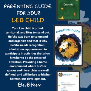 Guia parental para seu filho leonino - Presentes de astrologia - Astrologia - Mapa de nascimento - Novo bebê - Presente de dia das mães - Presente de Natal