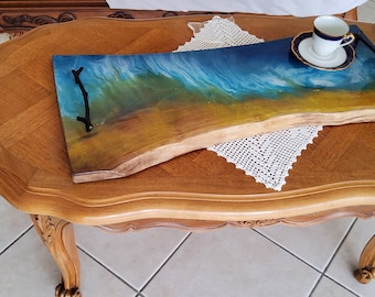 Walnut and epoxy serving tray