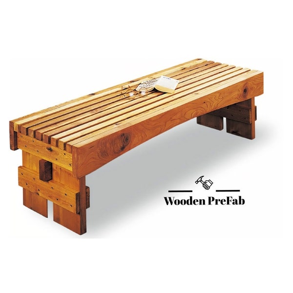 DIY Slatted Garden Bench Woodworking - Instruction Plans/Details & Instruction Video