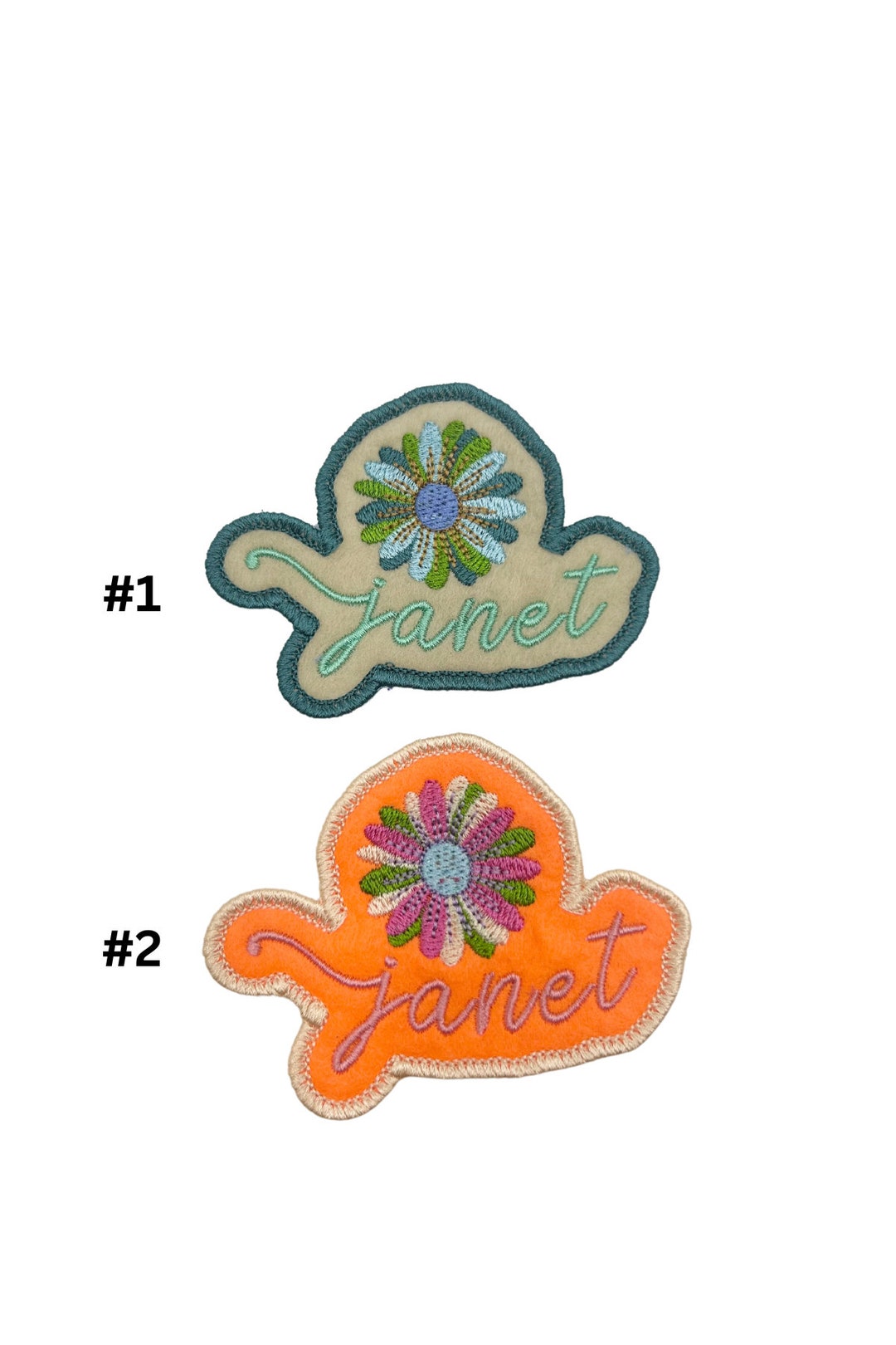 Custom Embroidered Daisy Name Patch: Iron-on/sew-on Clothing Tag - Etsy
