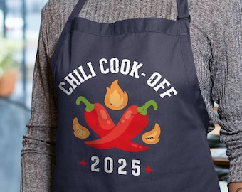 Personalized Chili Cook Off Aprons, Custom Hot Pepper Cooking Contest Champion Prize, Cooking Apron, Customized Accessory Gifts For Chef